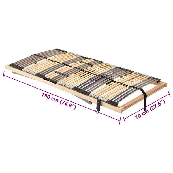 Grote foto vidaxl lamelbodem bruin 70 x 190 cm massief beukenhout antiek en kunst stoelen en banken