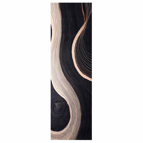 Grote foto vidaxl keuken vloerkleed art deco zwart 150 x 45 cm fluweel tuin en terras overige tuin en terras