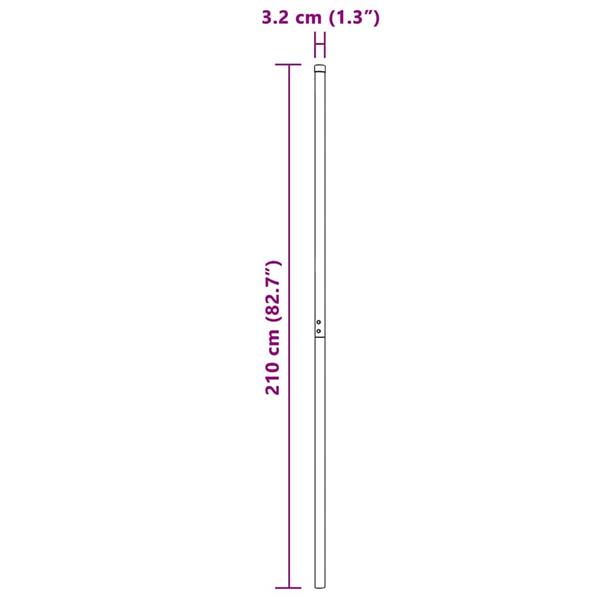 Grote foto vidaxl hekpalen 2 pcs groen 210 cm poedergecoat staal tuin en terras overige tuin en terras