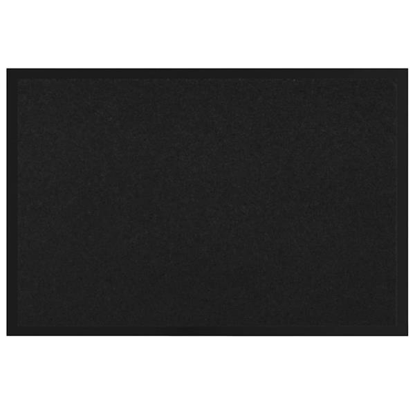 Grote foto vidaxl deurmat zwart 60 x 40 x 1.2 cm teddy stof tuin en terras overige tuin en terras