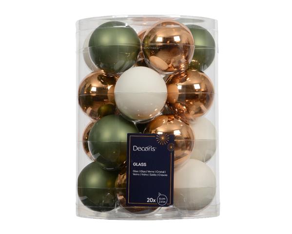Grote foto kerstballen glas groen bruin wolwit 6 cm set van 20 verzamelen overige verzamelingen
