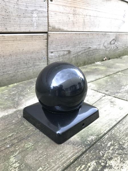 Grote foto paal cover zwart met bol 9 1 cm x 9 1 cm tuin en terras tuindecoratie