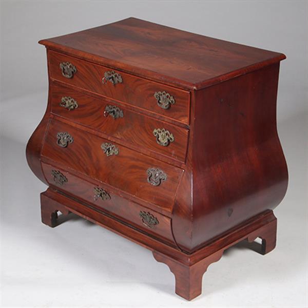 Grote foto kleine haagse commode in mahonie 3 zijdig gebogen met 4 laden no.342015 antiek en kunst stoelen en banken