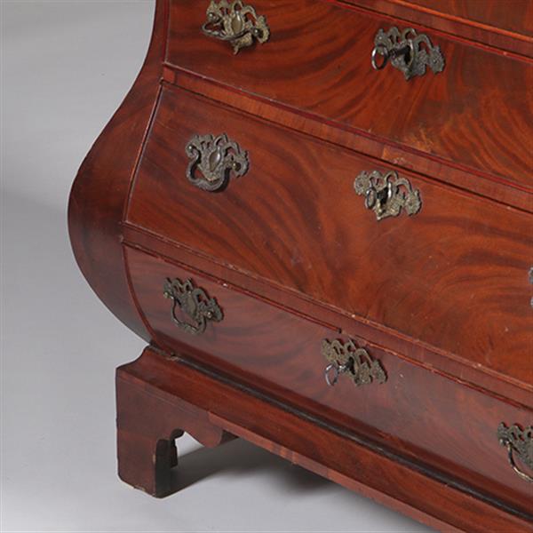 Grote foto kleine haagse commode in mahonie 3 zijdig gebogen met 4 laden no.342015 antiek en kunst stoelen en banken