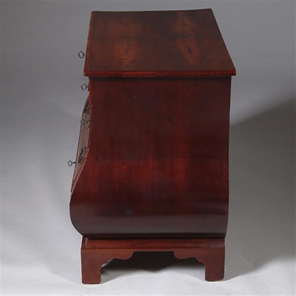 Grote foto kleine haagse commode in mahonie 3 zijdig gebogen met 4 laden no.342015 antiek en kunst stoelen en banken