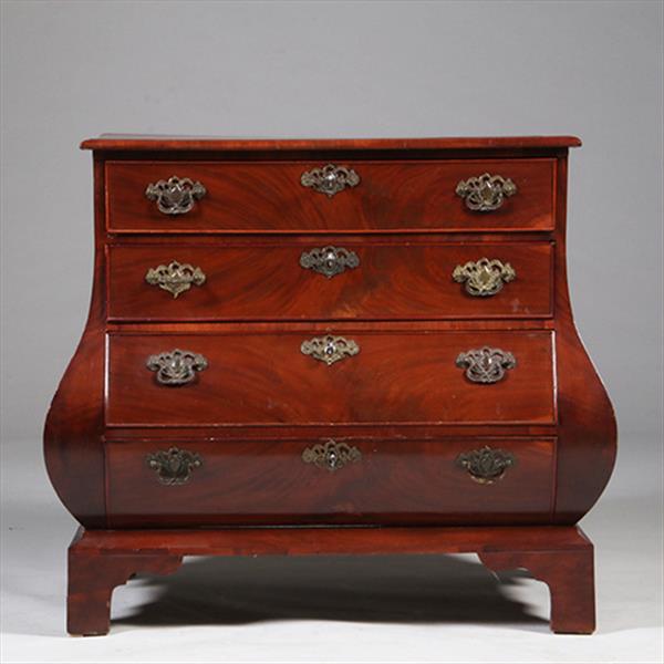 Grote foto kleine haagse commode in mahonie 3 zijdig gebogen met 4 laden no.342015 antiek en kunst stoelen en banken