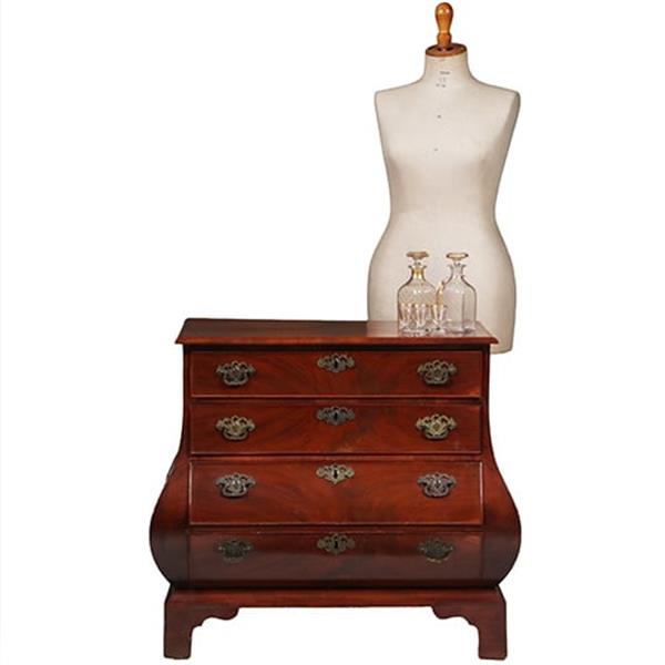 Grote foto kleine haagse commode in mahonie 3 zijdig gebogen met 4 laden no.342015 antiek en kunst stoelen en banken