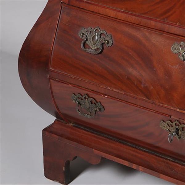 Grote foto kleine haagse commode in mahonie 3 zijdig gebogen met 4 laden no.342015 antiek en kunst stoelen en banken