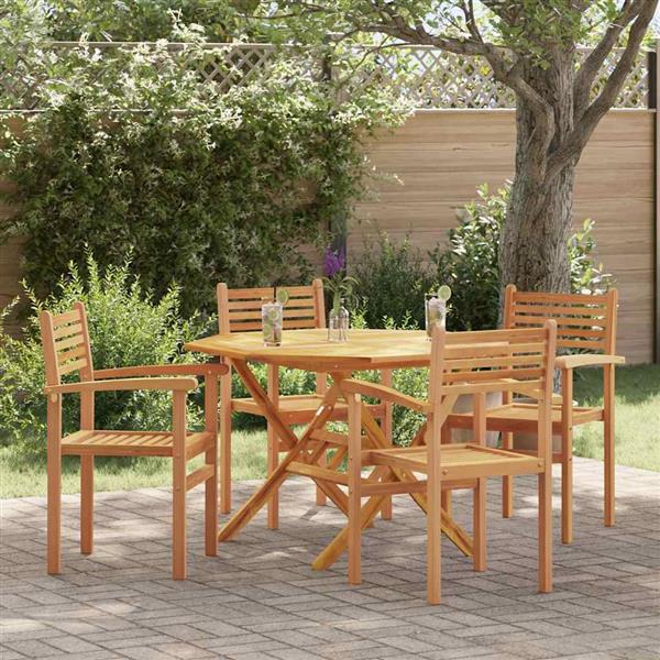 Grote foto vidaxl tuinstapelstoelen 4 pcs bruin 55.5 x 55.5 x 90 cm tuin en terras tuinmeubelen