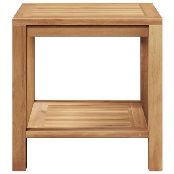 Grote foto vidaxl salontafel bruin 45 x 45 x 45 cm massief teakhout tuin en terras tuinmeubelen