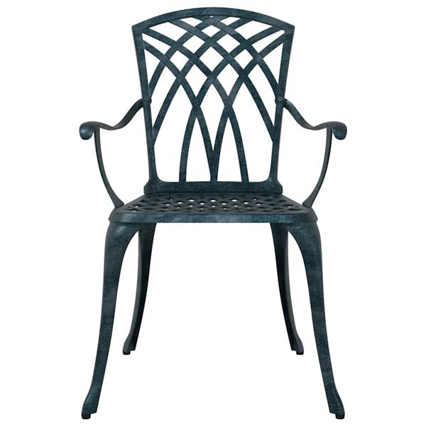 Grote foto vidaxl tuinstoel 2 pcs groen 55 x 56.5 x 91cm aluminium tuin en terras tuinmeubelen