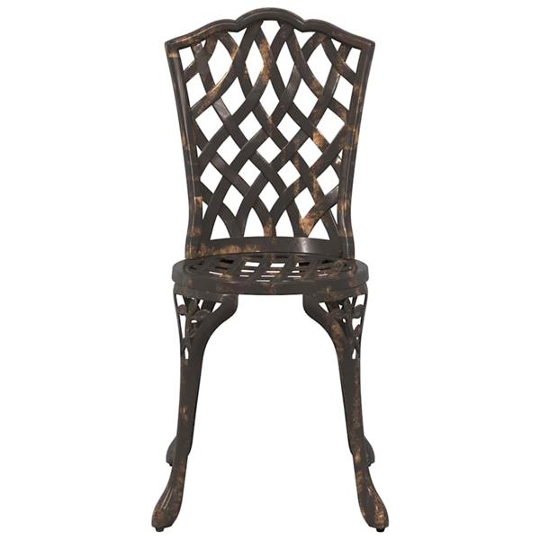 Grote foto vidaxl tuinstoel 2 pcs brons 55 x 56.5 x 91cm aluminium tuin en terras tuinmeubelen