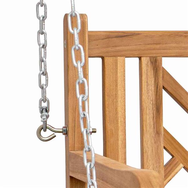 Grote foto vidaxl schommelbank anders bruin 114 x 60 x 64 cm massief teakhout tuin en terras tuinmeubelen