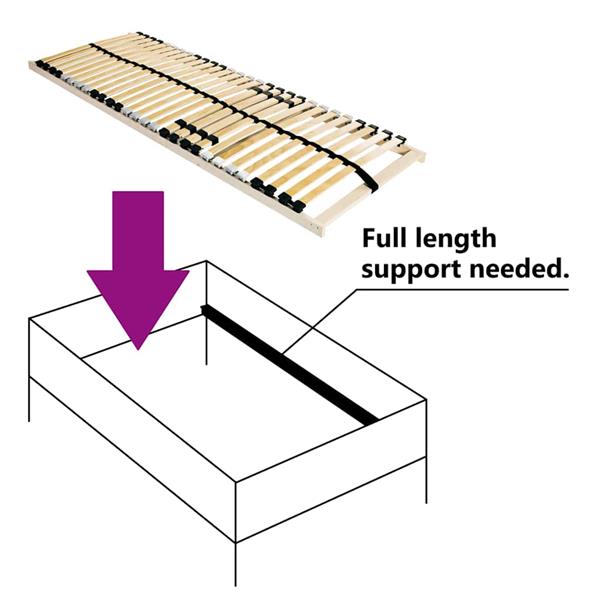 Grote foto vidaxl lamelbodem bruin 100 x 190 cm massief beukenhout antiek en kunst stoelen en banken