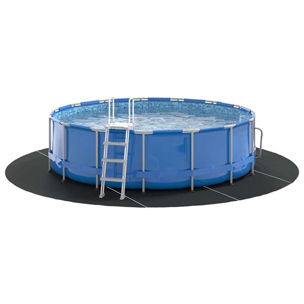 Grote foto vidaxl zwembad grondzeil zwart 500 cm polyester geotextiel tuin en terras zwembaden toebehoren