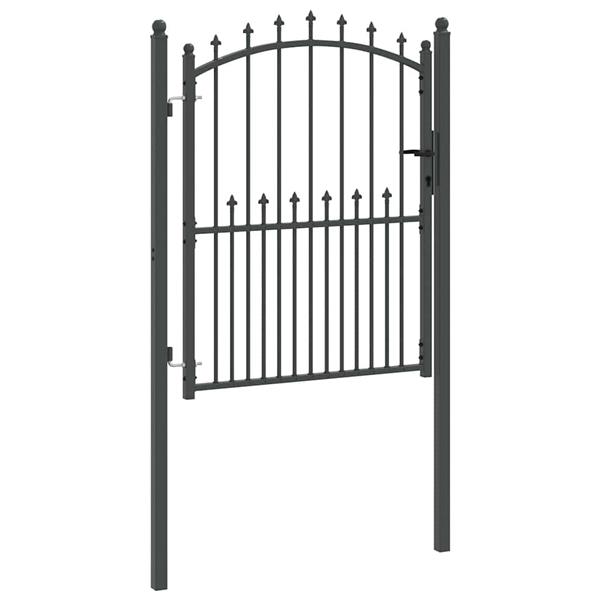 Grote foto vidaxl hekdeur met spijkers grijs 150 x 100 cm poedergecoat staal tuin en terras hekken en schuttingen