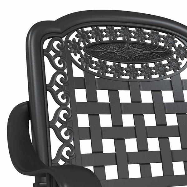 Grote foto vidaxl tuinstoel 2 pcs zwart 55 x 56.5 x 91cm aluminium tuin en terras tuinmeubelen