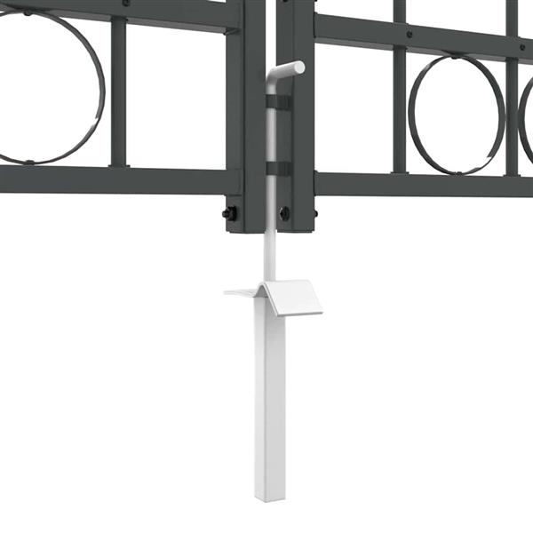 Grote foto vidaxl tuinhekgate met gebogen top grijs 500 x 100 cm staal tuin en terras hekken en schuttingen