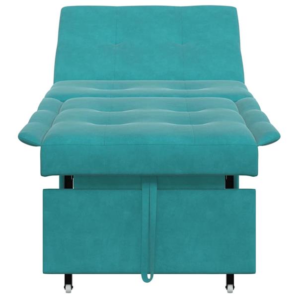 Grote foto vidaxl slaapbank turquoise 194 x 67 x 82 cm fluweel huis en inrichting bankstellen