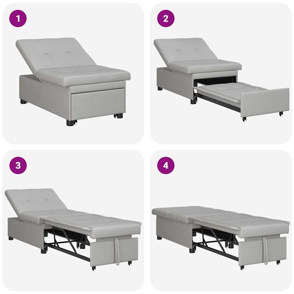 Grote foto vidaxl sofa bed grijs 194 x 67 x 37 cm stof huis en inrichting bankstellen