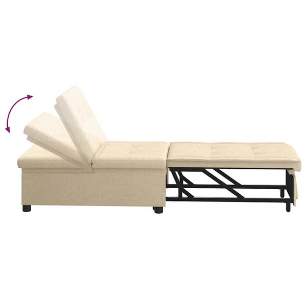 Grote foto vidaxl sofa bed cr me 194 x 67 x 37 cm stof huis en inrichting bankstellen