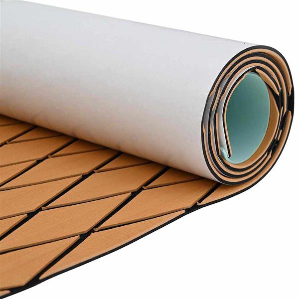 Grote foto vidaxl bootmat bruin met zwarte lijnen 240 x 90 x 0.5 cm eva schuim doe het zelf en verbouw tegels