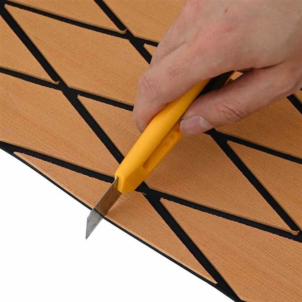 Grote foto vidaxl bootmat bruin met zwarte lijnen 240 x 90 x 0.5 cm eva schuim doe het zelf en verbouw tegels