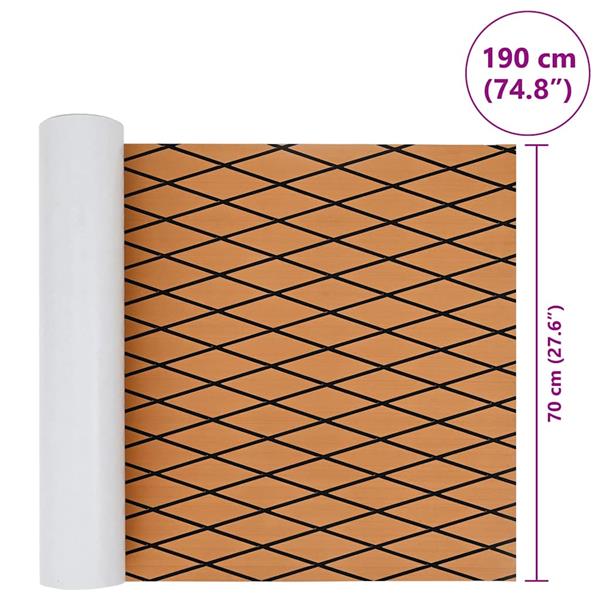 Grote foto vidaxl bootmat bruin met zwarte lijnen 240 x 90 x 0.5 cm eva schuim doe het zelf en verbouw tegels