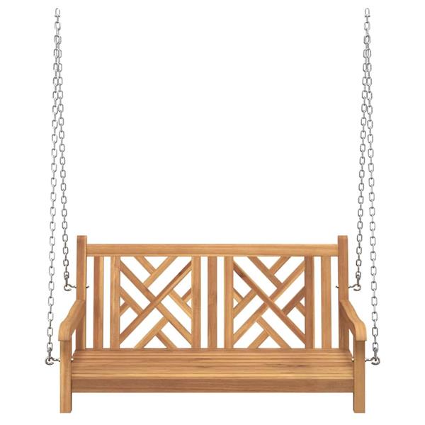 Grote foto vidaxl schommelbank anders bruin 114 x 60 x 64 cm massief teakhout tuin en terras tuinmeubelen