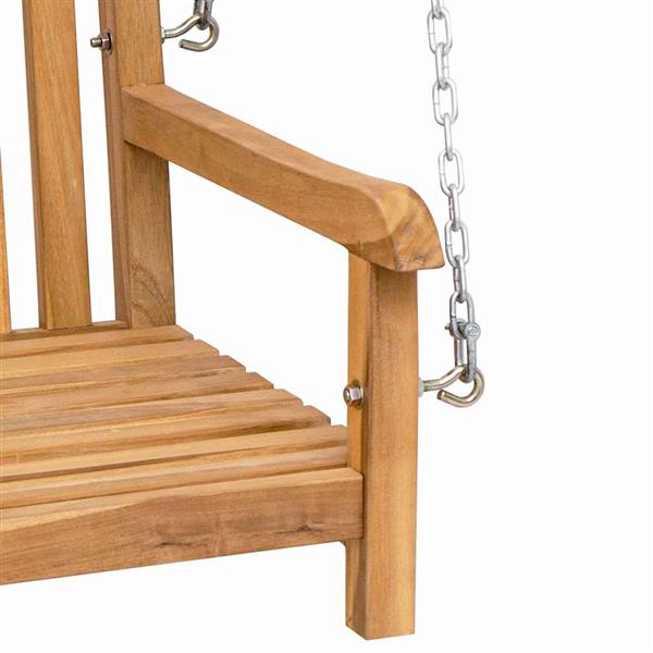 Grote foto vidaxl schommelbank anders bruin 114 x 60 x 64 cm massief teakhout tuin en terras tuinmeubelen