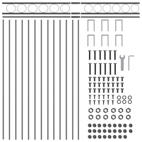 Grote foto vidaxl hecelement grijs 170 x 100 cm staal tuin en terras hekken en schuttingen