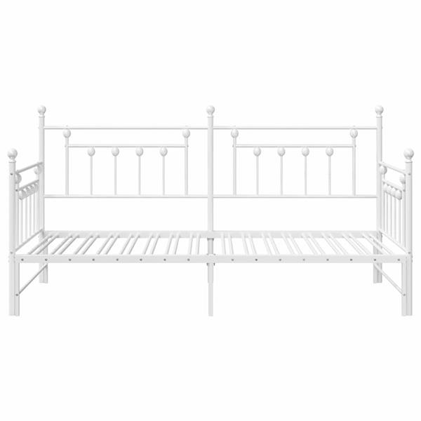 Grote foto vidaxl bedframe voor een daybed met hoofdeinde wit 107 x 203 cm staal antiek en kunst stoelen en banken