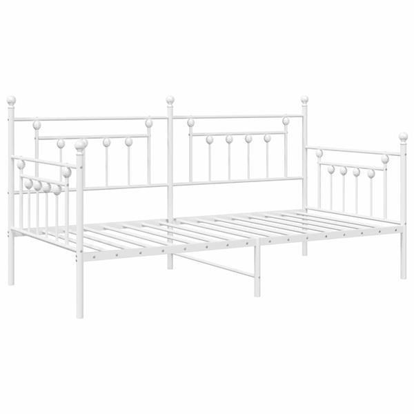 Grote foto vidaxl bedframe voor een daybed met hoofdeinde wit 90 x 190 cm staal antiek en kunst stoelen en banken
