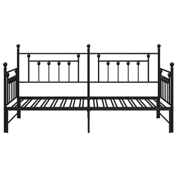 Grote foto vidaxl bedframe voor een daybed zwart 100 x 190 cm staal antiek en kunst stoelen en banken