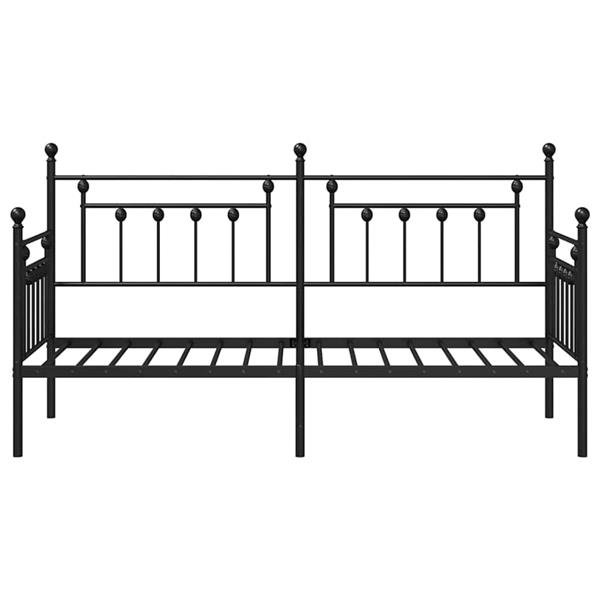 Grote foto vidaxl bedframe voor een daybed met hoofdeinde zwart 80 x 200 cm staal antiek en kunst stoelen en banken