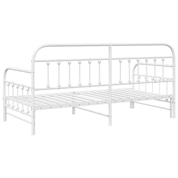 Grote foto vidaxl bedframe voor een daybed met hoofdeinde wit 90 x 200 cm staal antiek en kunst stoelen en banken