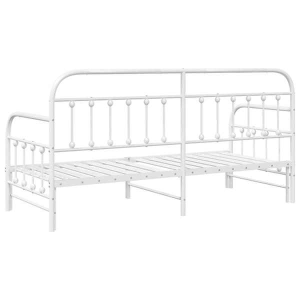 Grote foto vidaxl bedframe voor een daybed met hoofdeinde wit 80 x 200 cm staal antiek en kunst stoelen en banken