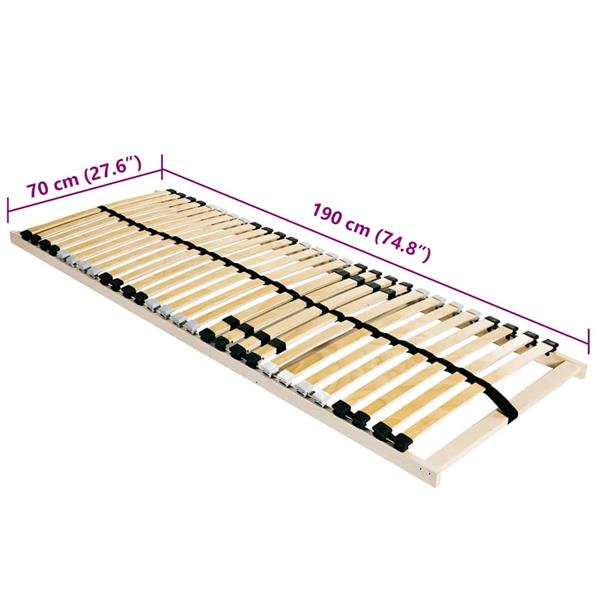 Grote foto vidaxl lamelbodem bruin 70 x 190 cm massief beukenhout antiek en kunst stoelen en banken