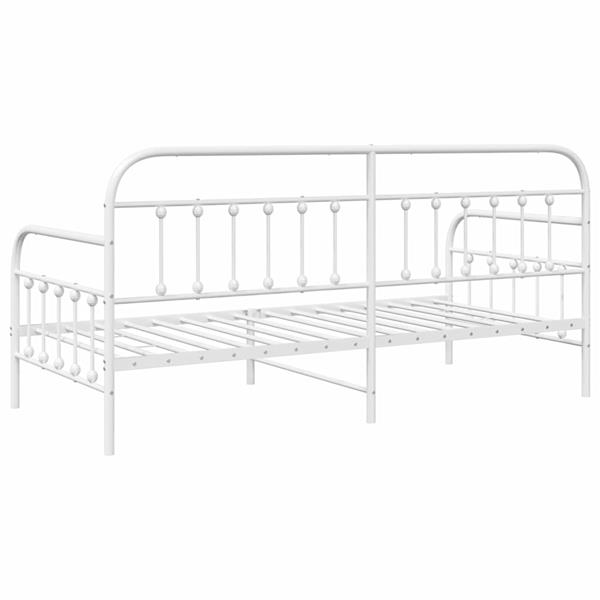 Grote foto vidaxl bedframe voor een daybed met hoofdeinde wit 90 x 200 cm staal antiek en kunst stoelen en banken