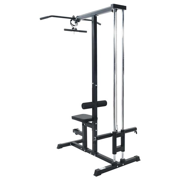 Grote foto vidaxl lat pulldown machine zwart 110 x 70 x 187 cm poedergecoat staal sport en fitness fitness