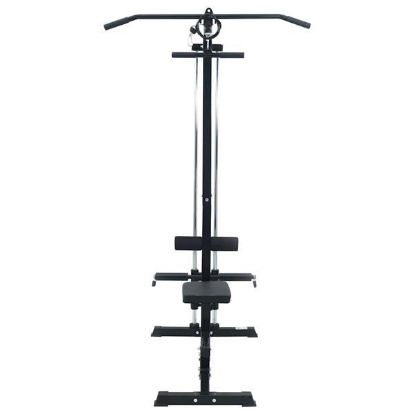 Grote foto vidaxl lat pulldown machine zwart 110 x 70 x 187 cm poedergecoat staal sport en fitness fitness