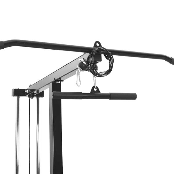Grote foto vidaxl lat pulldown machine zwart 110 x 70 x 187 cm poedergecoat staal sport en fitness fitness