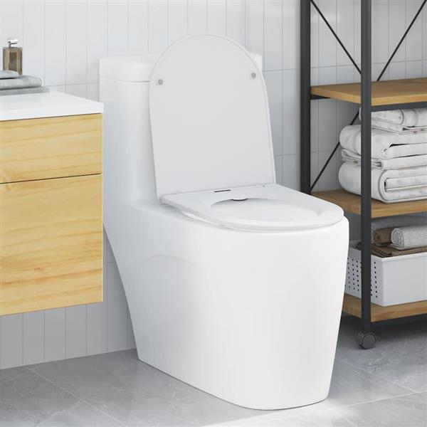 Grote foto vidaxl snelle ontgrendel toiletzitting wit 44 x 36.4 x 3.4 cm doe het zelf en verbouw sanitair