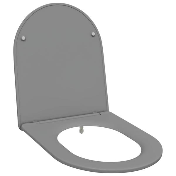 Grote foto vidaxl snelle ontgrendel toiletzitting grijs 44 x 36.4 x 3.4 cm doe het zelf en verbouw sanitair