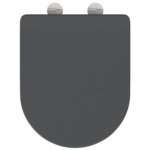 Grote foto vidaxl snelle ontgrendel toiletzitting antraciet 44 x 36.4 x 3.4 cm doe het zelf en verbouw sanitair