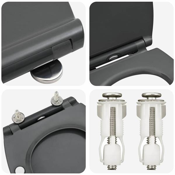 Grote foto vidaxl snelle release toilet geschikt voor zitting antraciet doe het zelf en verbouw sanitair