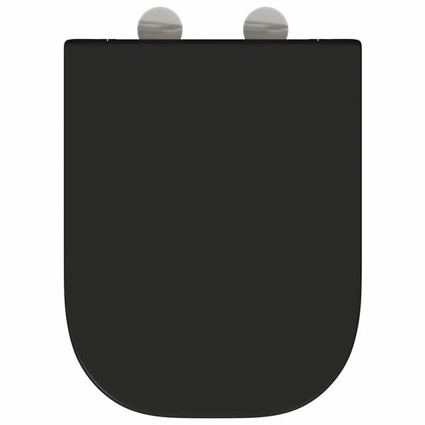 Grote foto vidaxl toiletzitting zwart 44 5 x 35 x 3 6 cm duroplast doe het zelf en verbouw sanitair