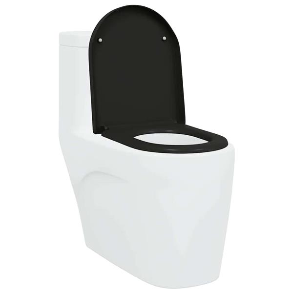 Grote foto vidaxl snelle ontgrendel toiletzitting zwart 46.2 x 36 x 4.3 cm doe het zelf en verbouw sanitair