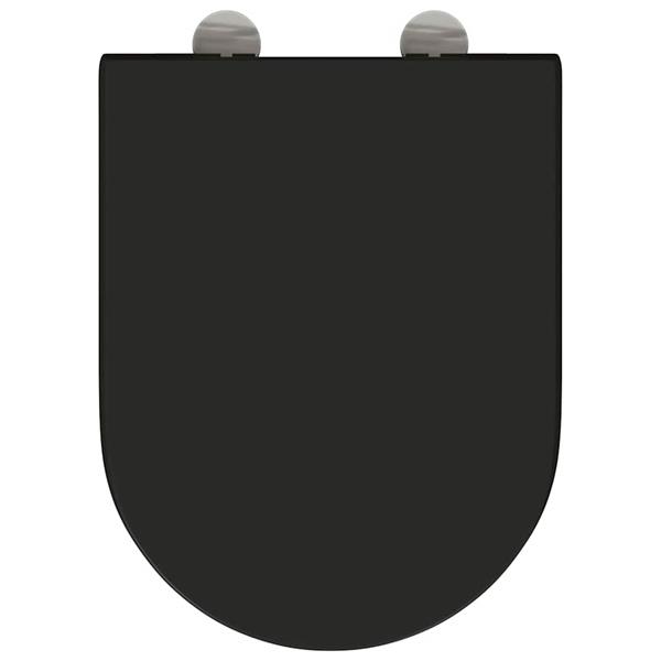 Grote foto vidaxl snelle ontgrendel toiletzitting zwart 46.2 x 36 x 4.3 cm doe het zelf en verbouw sanitair