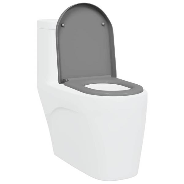 Grote foto vidaxl snelle ontgrendel toiletzitting grijs 46.2 x 36 x 4.3 cm doe het zelf en verbouw sanitair